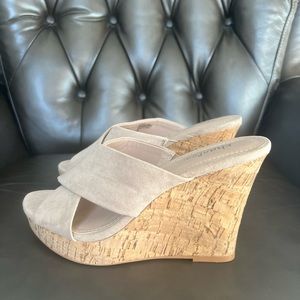 Tan Wedge Heels size 8